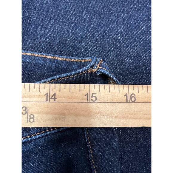 LIVERPOOL the Skinny Size 10 Button Zip Closure Midrise Dark Wash Blue Denim 10 - Picture 7 of 15